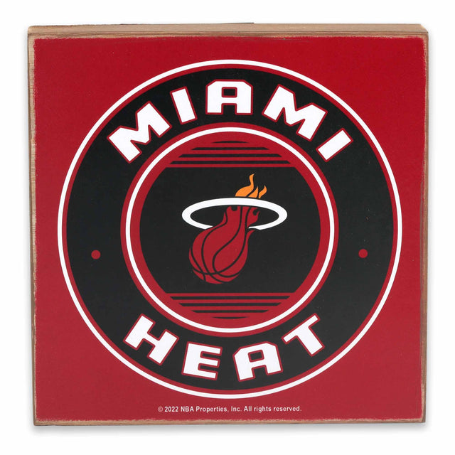 Miami Heat Logo Deep Wood Wall Decor