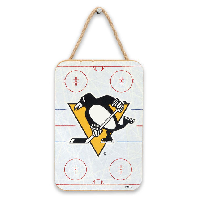National Hockey League NHL Pittsburgh Penguins Rink Hanging Wood Wall Decor
