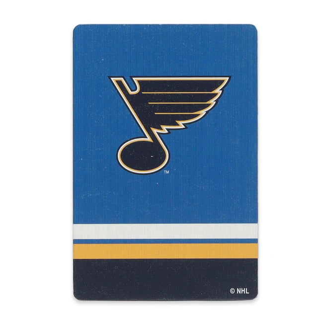 National Hockey League NHL St. Louis Blues Logo Striped Wood Magnet