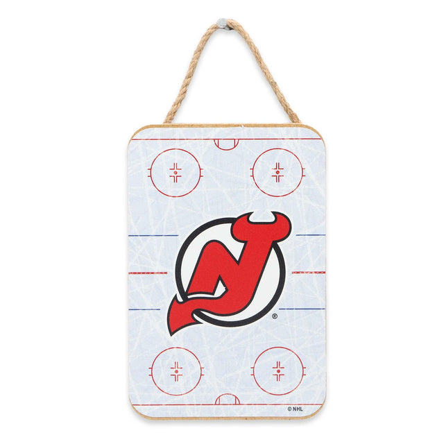 Decoración de pared de madera para colgar en la pista de patinaje de los New Jersey Devils