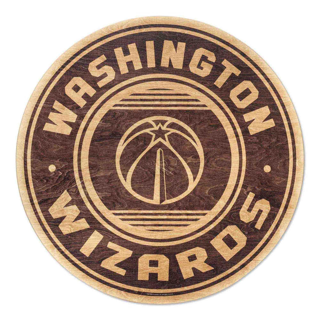 Washington Wizards Logo Round Natural Wood Wall Decor