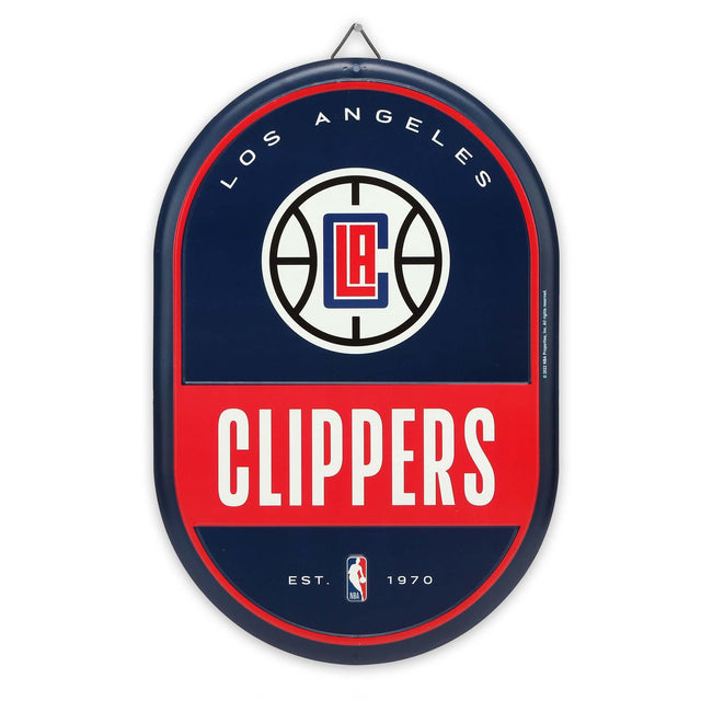 Letrero metálico ovalado con el espíritu de equipo de Los Angeles Clippers
