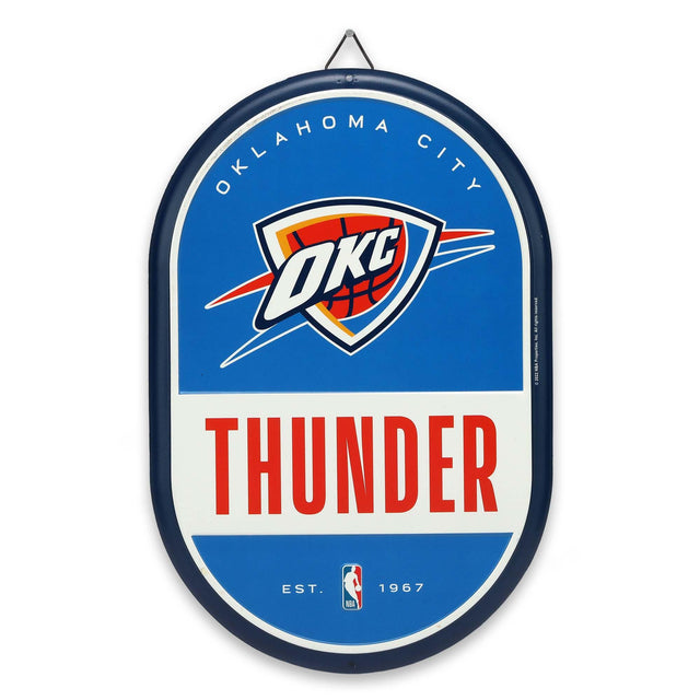 Oklahoma City Thunder Team Spirit Oval Metal Sign