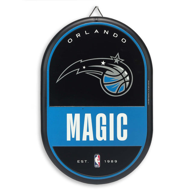 Letrero metálico ovalado con el espíritu de equipo de Orlando Magic
