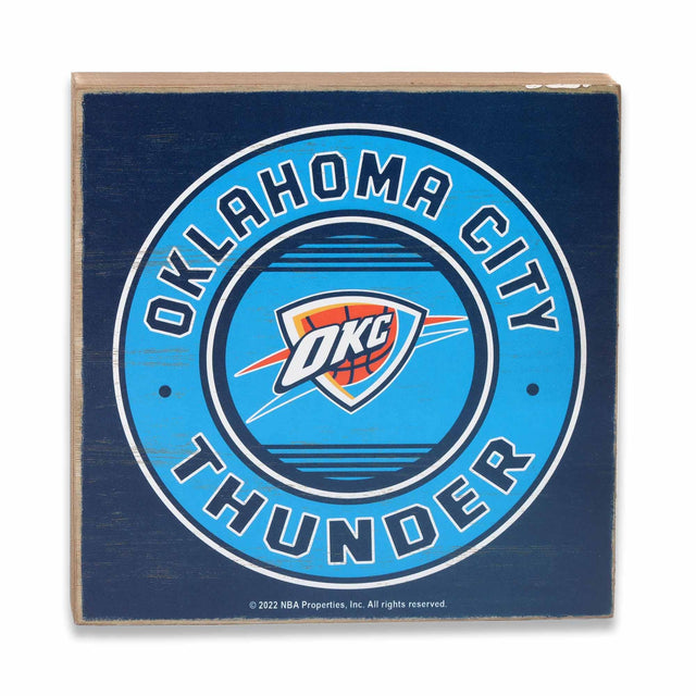 Oklahoma City Thunder Logo Deep Wood Wall Decor