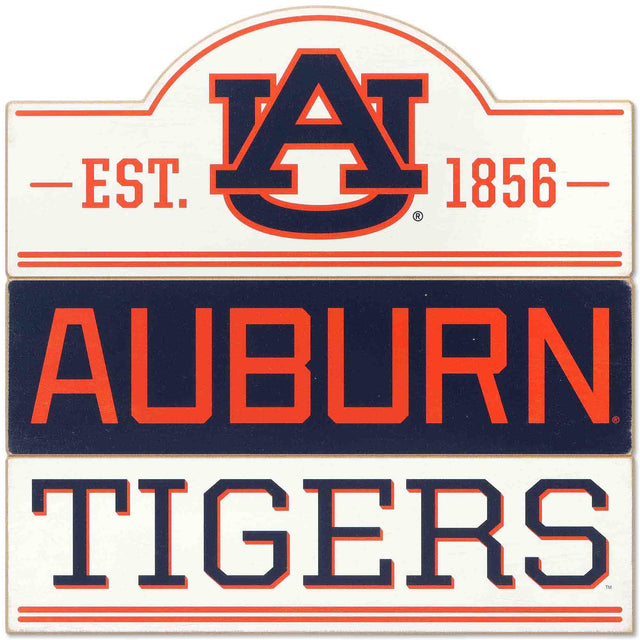 Decoración de pared con tablones de madera con relieve de la Universidad de Auburn