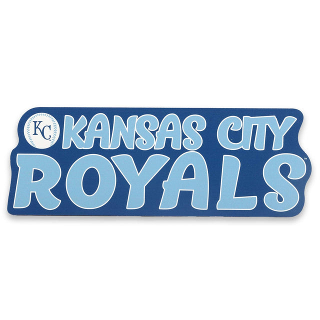 Decoración de pared de madera con el nombre del equipo retro de los Kansas City Royals para cueva de hombre, oficina o sala de juegos