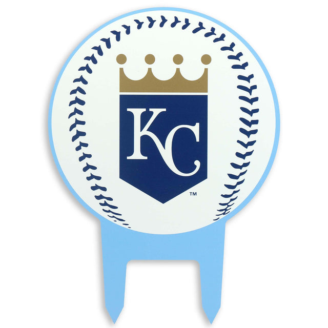 Estaca de metal con el logotipo de los Kansas City Royals para jardín delantero, jardín o patio trasero