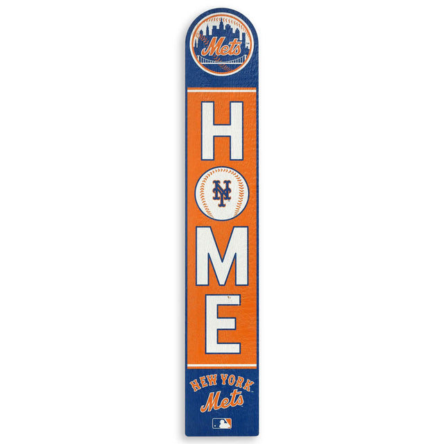 Decoración de pared de madera con porche vertical de los New York Mets para entrada, patio cubierto o sala de estar