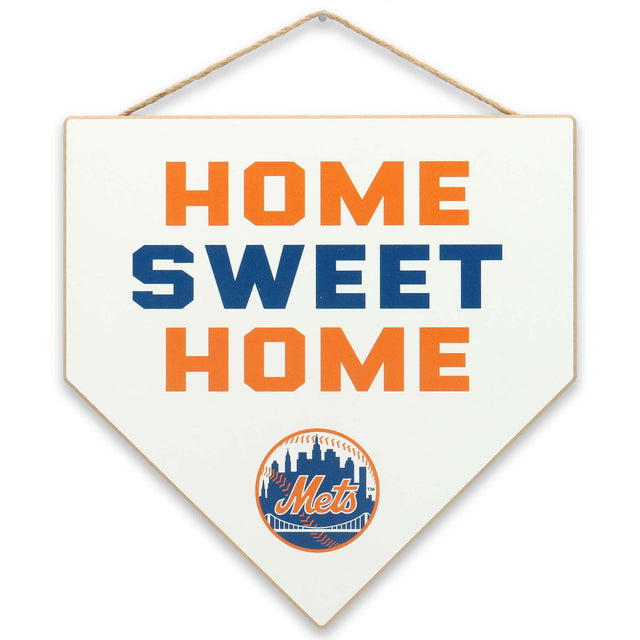 Decoración de pared de madera colgante con el letrero Home Sweet Home de los New York Mets para la cueva del hombre, la oficina o la sala de juegos