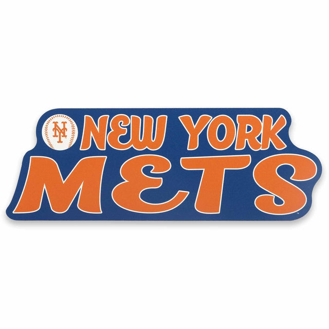 Decoración de pared de madera con el nombre del equipo retro de los New York Mets para una cueva de hombre, una oficina o una sala de juegos