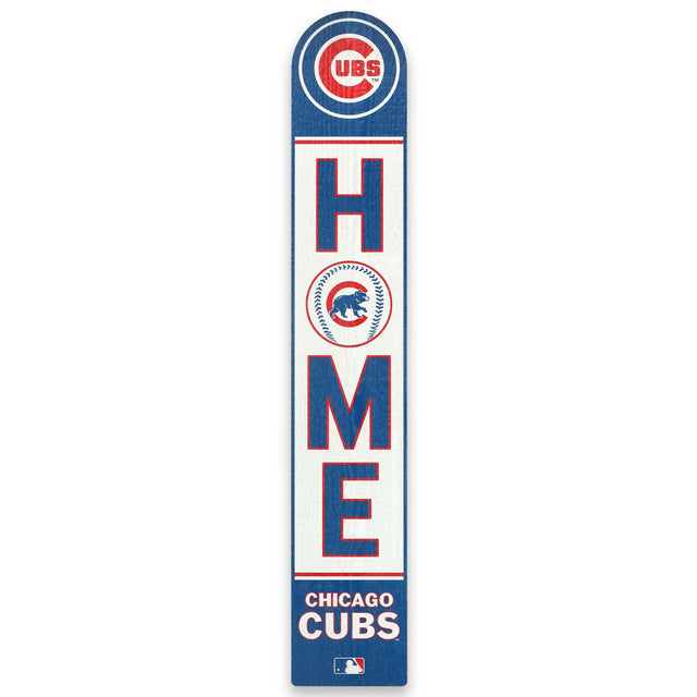 Chicago Cubs Home Vertical Porch Leaner Wood Wall Decor for Entryway, Covered Patio, or Living Room