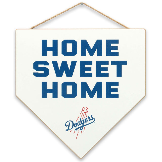 Los Angeles Dodgers Home Sweet Home Plate Hanging Wood Wall Decor for Man Cave, Office, or Game Room