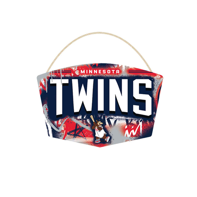 Minnesota Twins Graffiti Hanging Wood