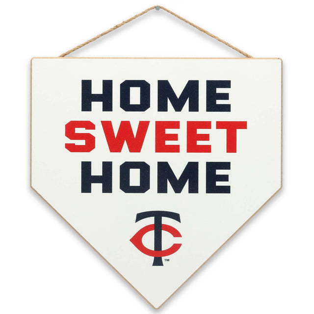 Minnesota Twins Home Sweet Home Plate Hanging Wood Wall Decor for Man Cave, Office, or Game Room