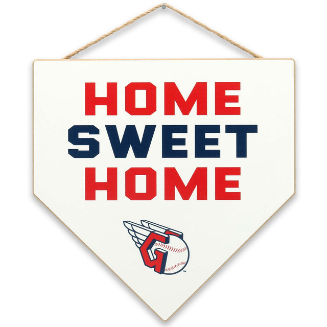 Cleveland Guardians Home Sweet Home Plate Hanging Wood Wall Decor for Man Cave, Office, or Game Room