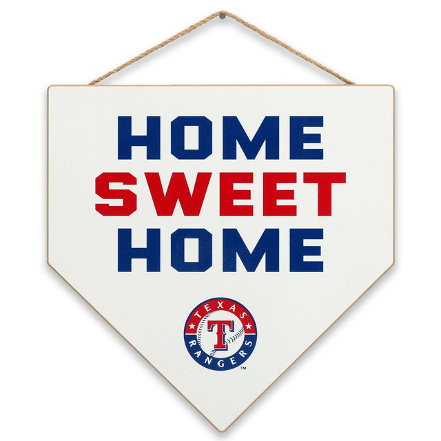 Texas Rangers Home Sweet Home Plate Hanging Wood Wall Decor for Man Cave, Office, or Game Room