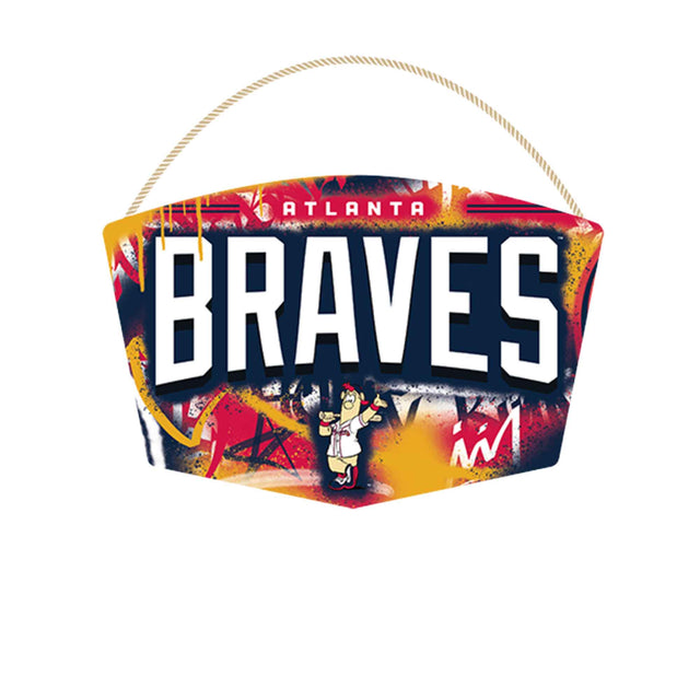 Atlanta Braves Graffiti Hanging Wood
