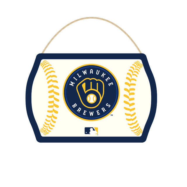 Milwaukee Brewers Baseball Hanging Wood