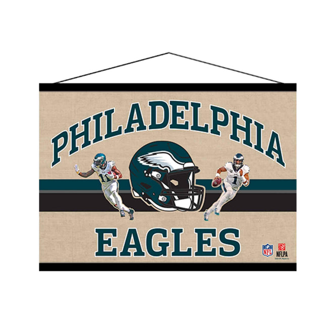 NFL Philadelphia Eagles Logo Stripe Banner Hanging Canvas Wall Decor