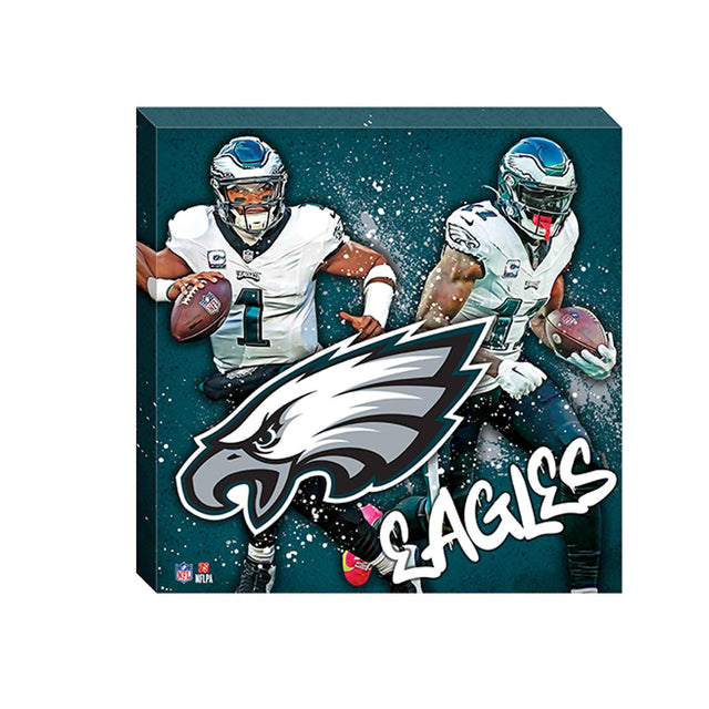 NFL Philadelphia Eagles Jalen Hurts & A.J. Brown Painterly Splash Canvas Wall Decor