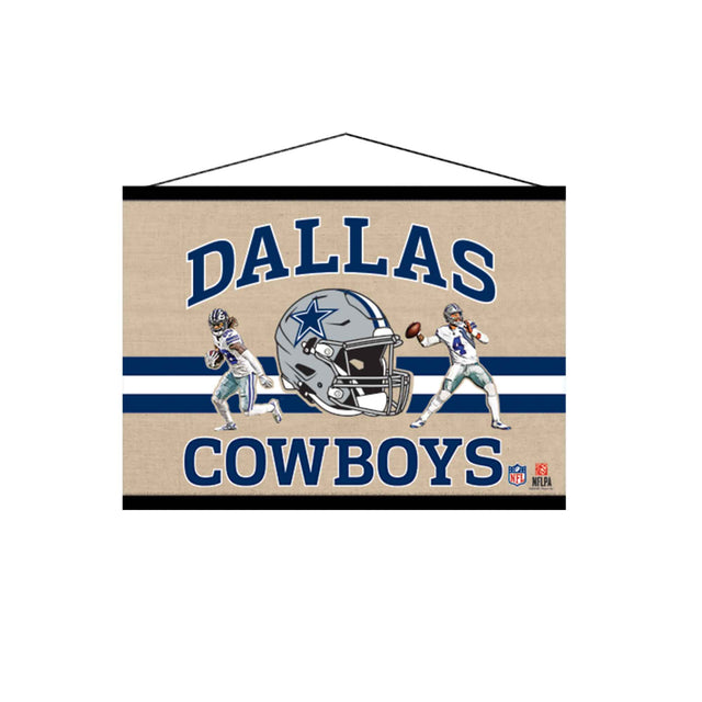 NFL Dallas Cowboys Logo Stripe Banner Hanging Canvas Wall Decor