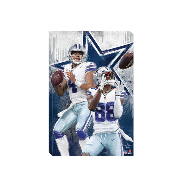NFL Dallas Cowboys Dak Prescott & CeeDee Lamb Artistic Graffiti Canvas Wall Decor
