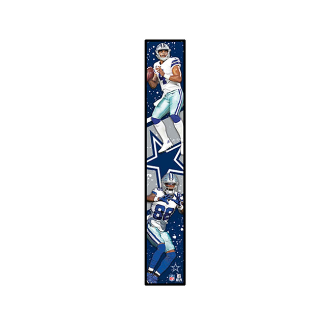 NFL Dallas Dak Prescott & Ceedee Lamb Action Tower Vertical Wood Wall Decor