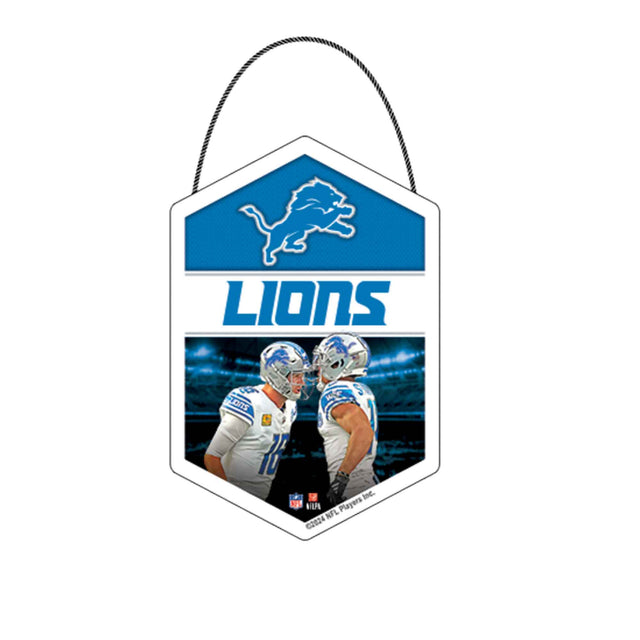 Detroit Lions Stadium Lights Hanging Wood