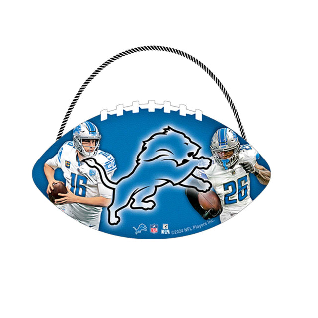 Detroit Lions Football Hanging Wood