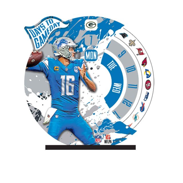 NFL Detroit Lions Jared Goff Gameday Countdown Wood Decor