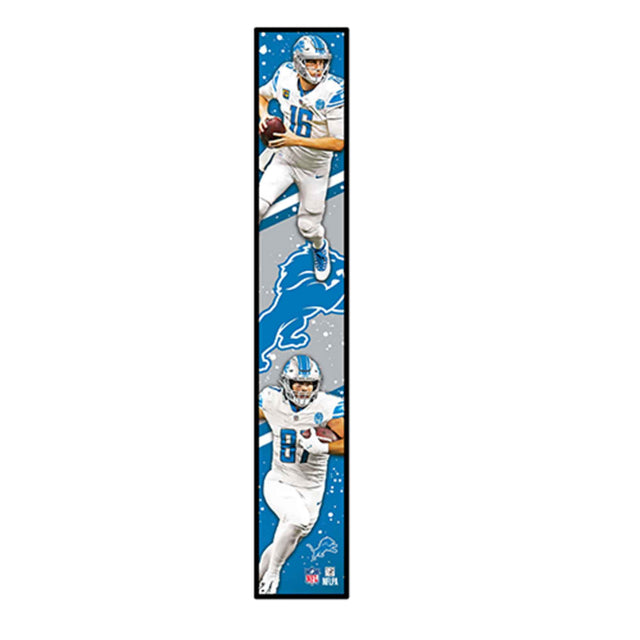 NFL Detroit Lions Jared Goff & Aidan Hutchinson Action Tower Vertical Wood Wall Decor