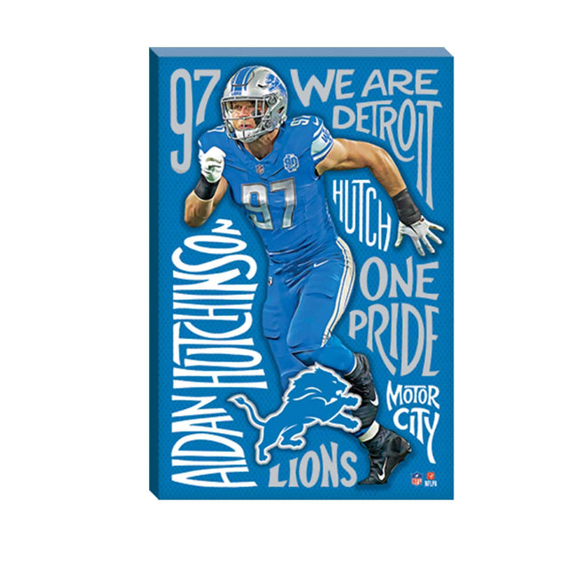 NFL Detroit Lions Aidan Hutchinson Winning Words Canvas Wall Decor