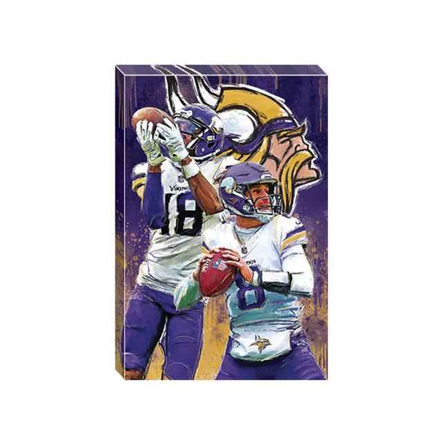 Lienzo con grafiti de celebración de los Minnesota Vikings, tamaño pequeño