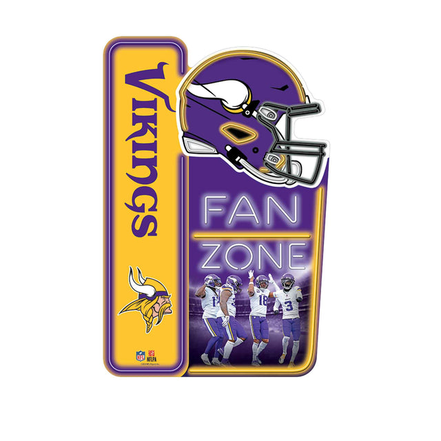 Letrero de metal de la zona de aficionados de los Minnesota Vikings de la NFL