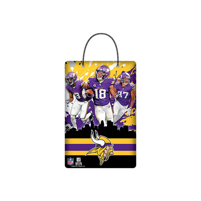 X-Metal colgante con el horizonte de la ciudad de Minnesota Vikings