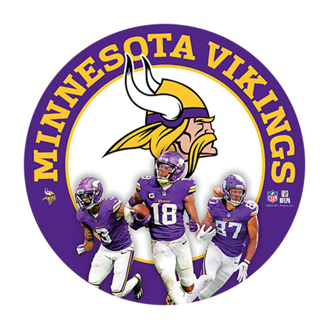 Letrero metálico redondo del día del partido de los Minnesota Vikings de la NFL