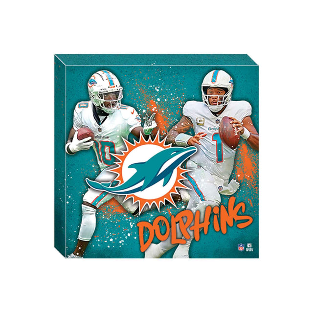NFL Miami Dolphins Tyreek Hill & Tua Tagovailoa Painterly Splash Canvas Wall Decor