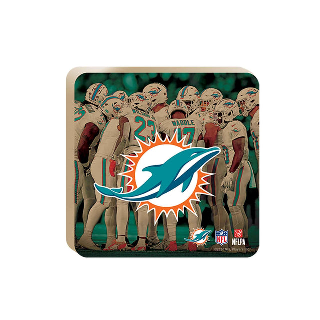 Miami Dolphins Team Huddle Tabletop Wood