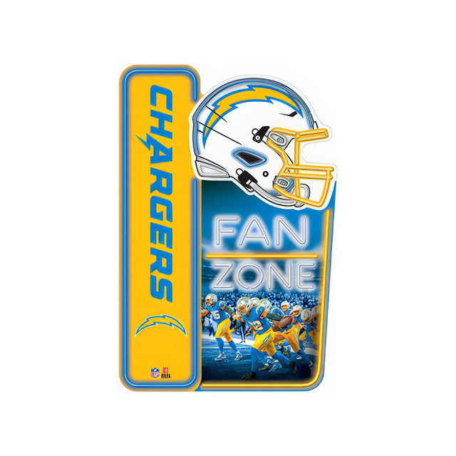 Letrero de metal de la zona de aficionados de los Chargers de Los Ángeles de la NFL