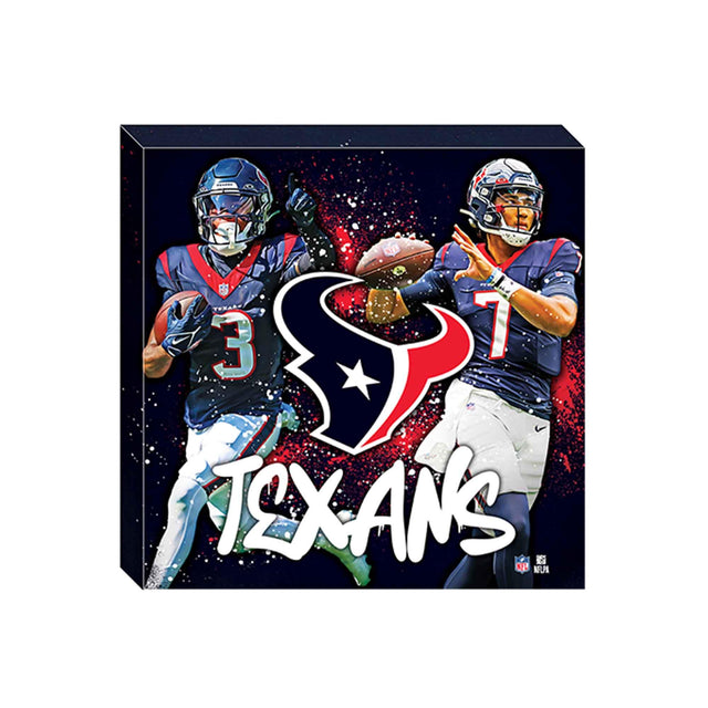 Decoración de pared en lienzo con salpicaduras pictóricas de los Houston Texans de la NFL con el tanque de Dell y CJ Stroud