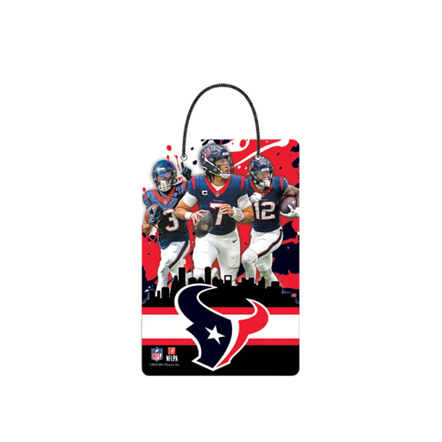 Cartel colgante de metal con forma de X de los Houston Texans City Skyline