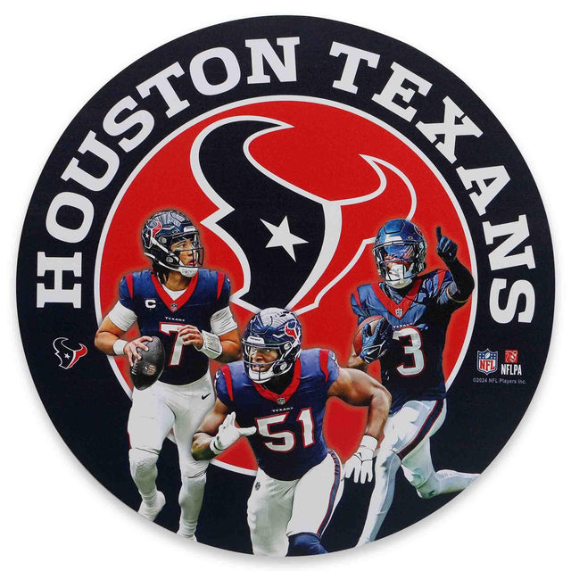 Letrero metálico redondo del día del partido de los Houston Texans de la NFL