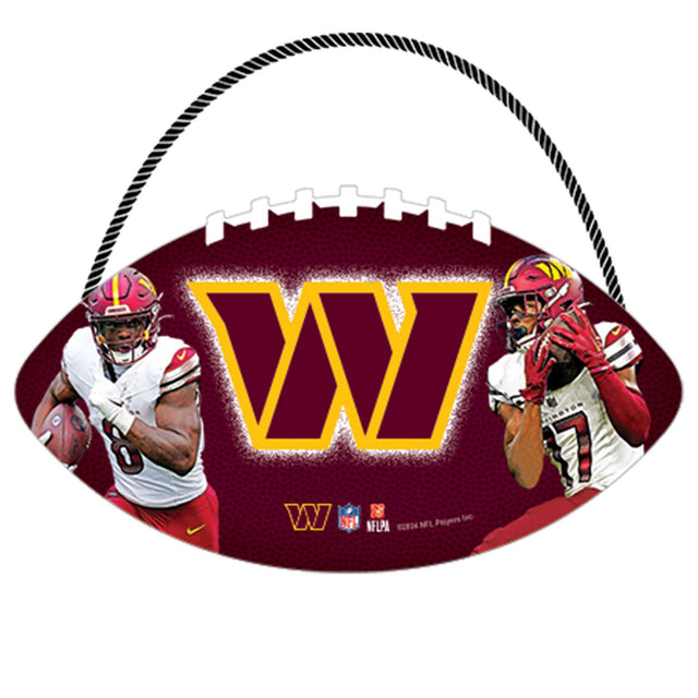 Washington Commanders Football Hanging Wood