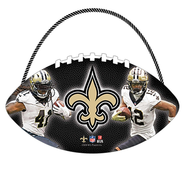 New Orleans Saints Football Hanging Wood