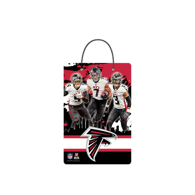 Cartel colgante de metal con el horizonte de la ciudad de los Atlanta Falcons