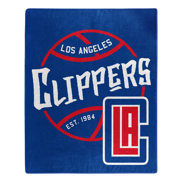 Manta de Los Angeles Clippers de 50 x 60, diseño Raschel Blacktop