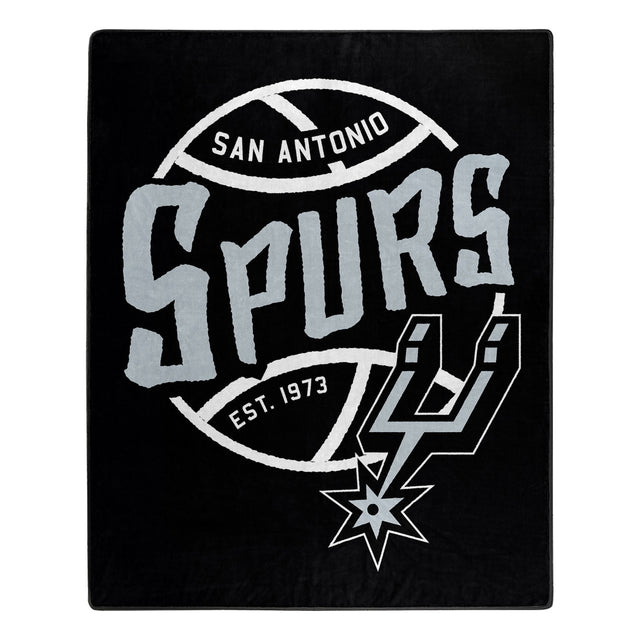 Manta de los San Antonio Spurs de 50 x 60 pulgadas, diseño Raschel Blacktop