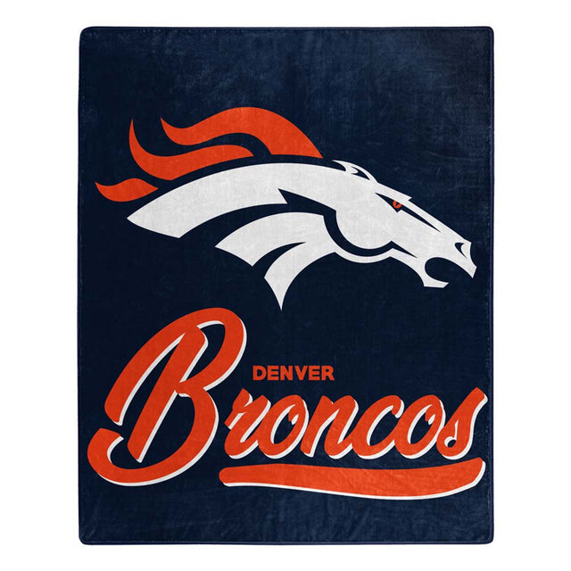 Manta de los Denver Broncos de 50 x 60 pulgadas con diseño exclusivo de Raschel