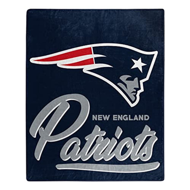 Manta de los New England Patriots de 50 x 60 con diseño exclusivo de Raschel